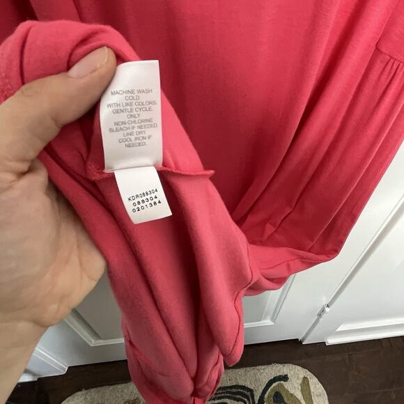 J. Jill Dress Size 2X Maxi Sleeveless Slinky Jersey Pomegranate Casual Pink NWT - Picture 3 of 7
